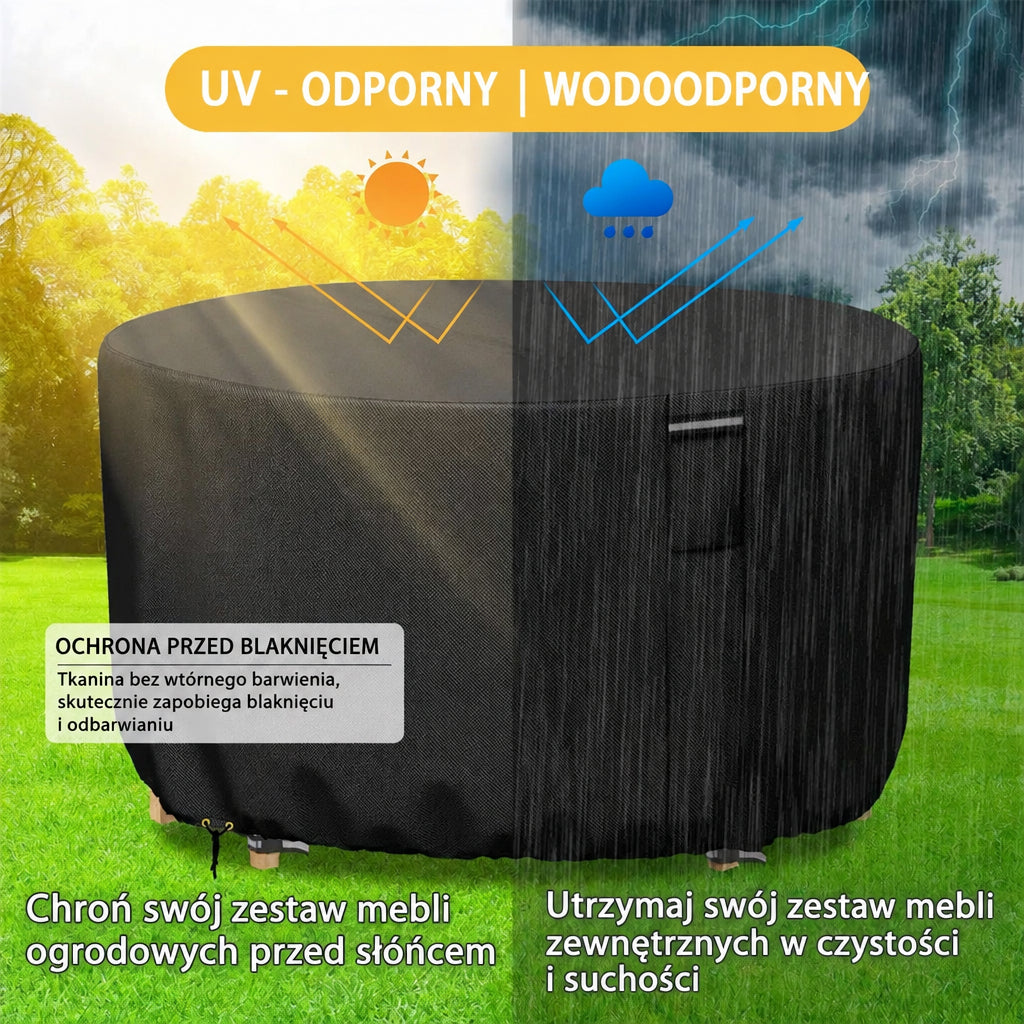 Heavy-Duty Round Patio Furniture Cover with Air Vent 2