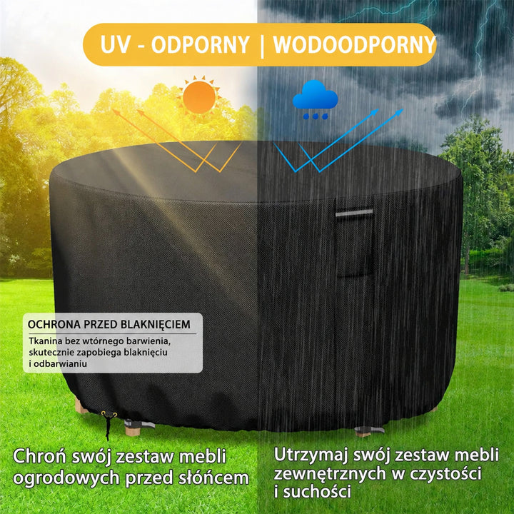 Heavy-Duty Round Patio Furniture Cover with Air Vent 2
