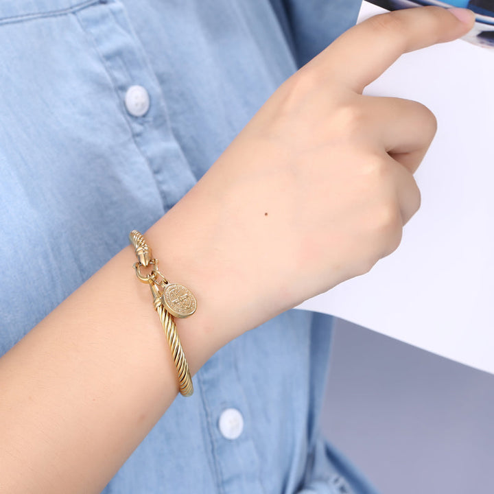 Heilige Benedictus Bransoletka z Medalikiem - Benedetta-Złoto-Trend Polska