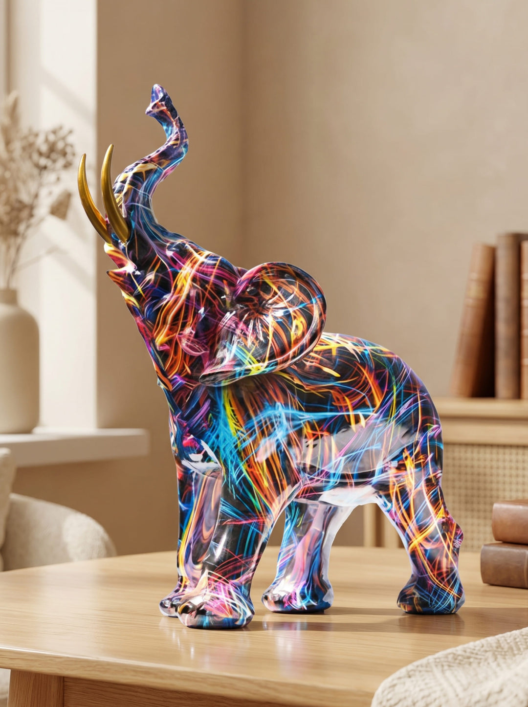 Gekleurde Olifant Sculptuur - ColorSplash