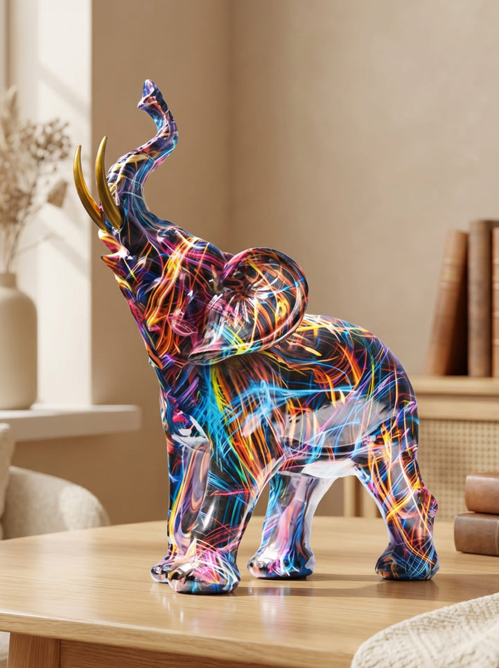 Gekleurde Olifant Sculptuur - ColorSplash