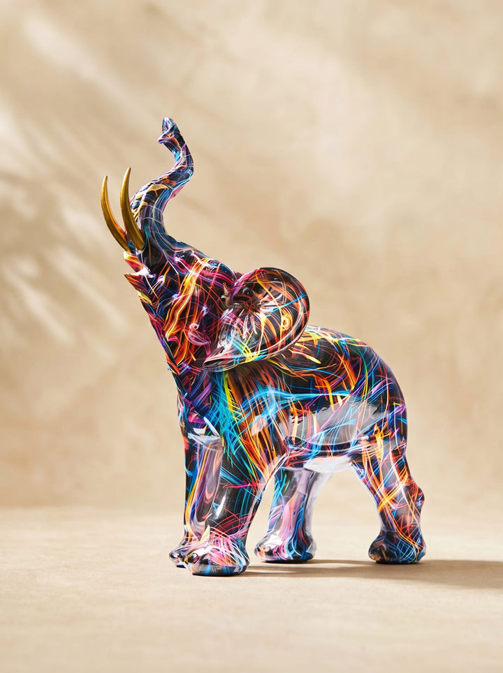 Gekleurde Olifant Sculptuur - ColorSplash
