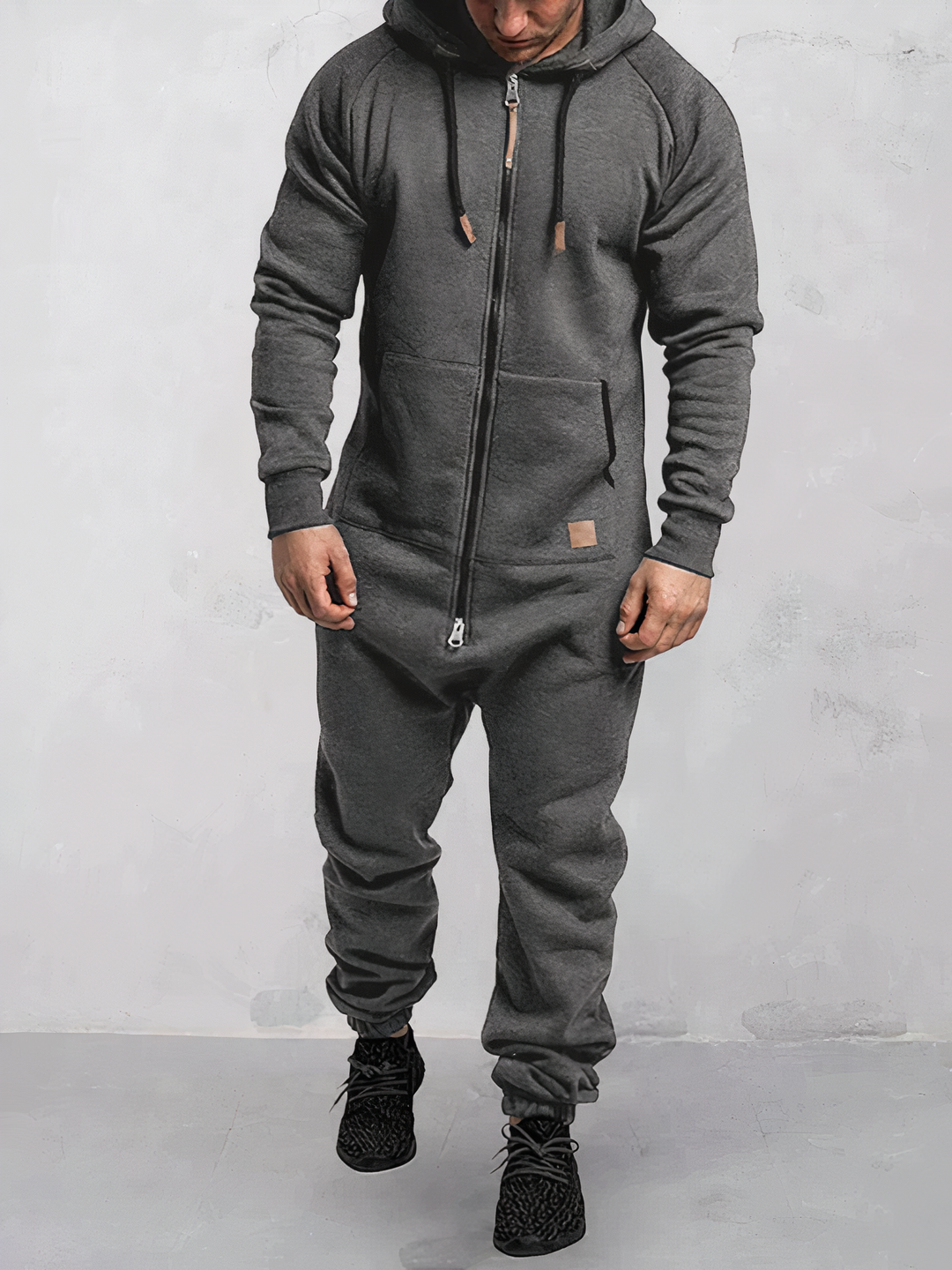 Hoodie dres dla mężczyzn - EliteTrack-Szary-S-Trend Polska