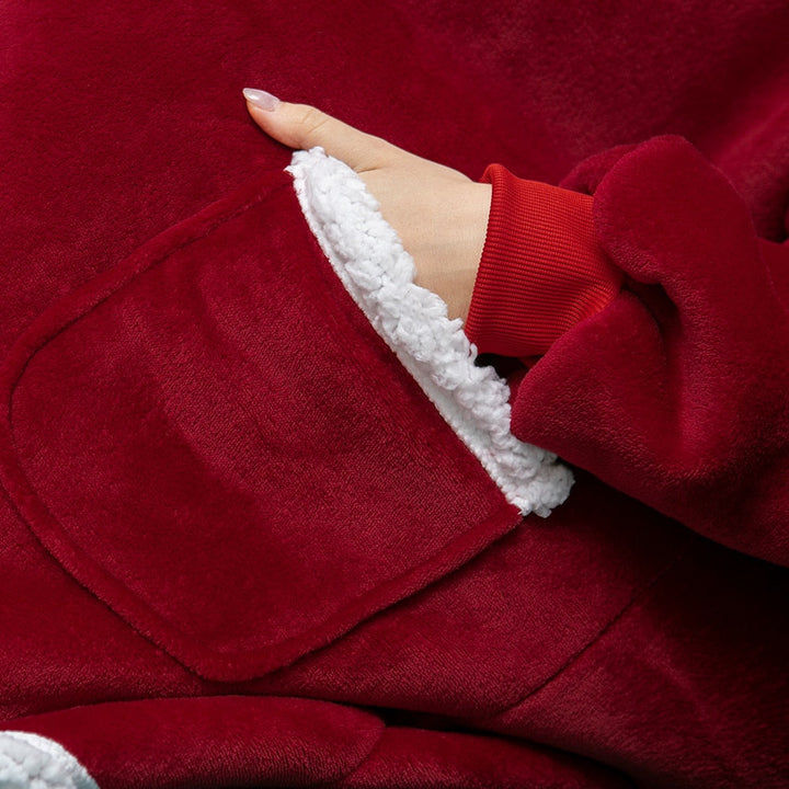 Hoodie i koc | Wspaniała kombinacja miękkiego hoodie i wygodnego koca w jednym!-Prany różowy i biały-Trend Polska