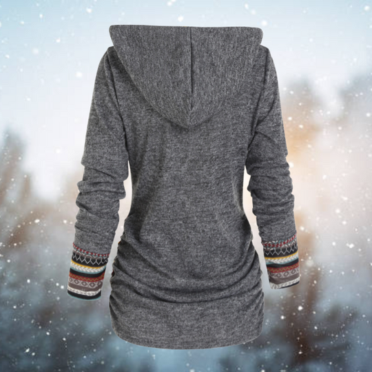 Hoodie z motywem geometrycznym – Naïma-Szary-S-Trend Polska
