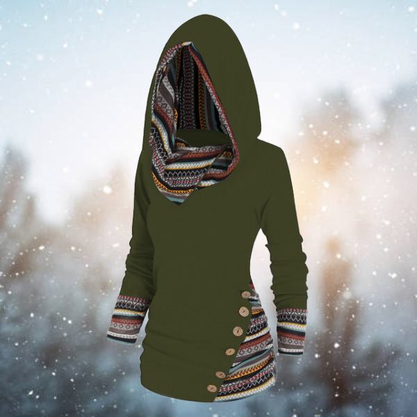 Hoodie z motywem geometrycznym – Naïma-Zielony-S-Trend Polska