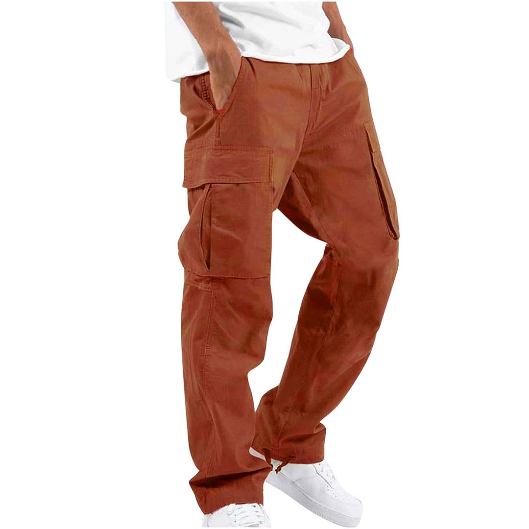 Howard - Casual Spodnie Cargo dla Mężczyzn-Pomarańczowy-S-Trend Polska