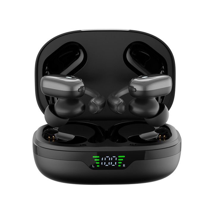 Słuchawki sportowe Bluetooth 5.3 z mikrofonem, etui LED i 75 godzinami odtwarzania – 1+1 GRATIS