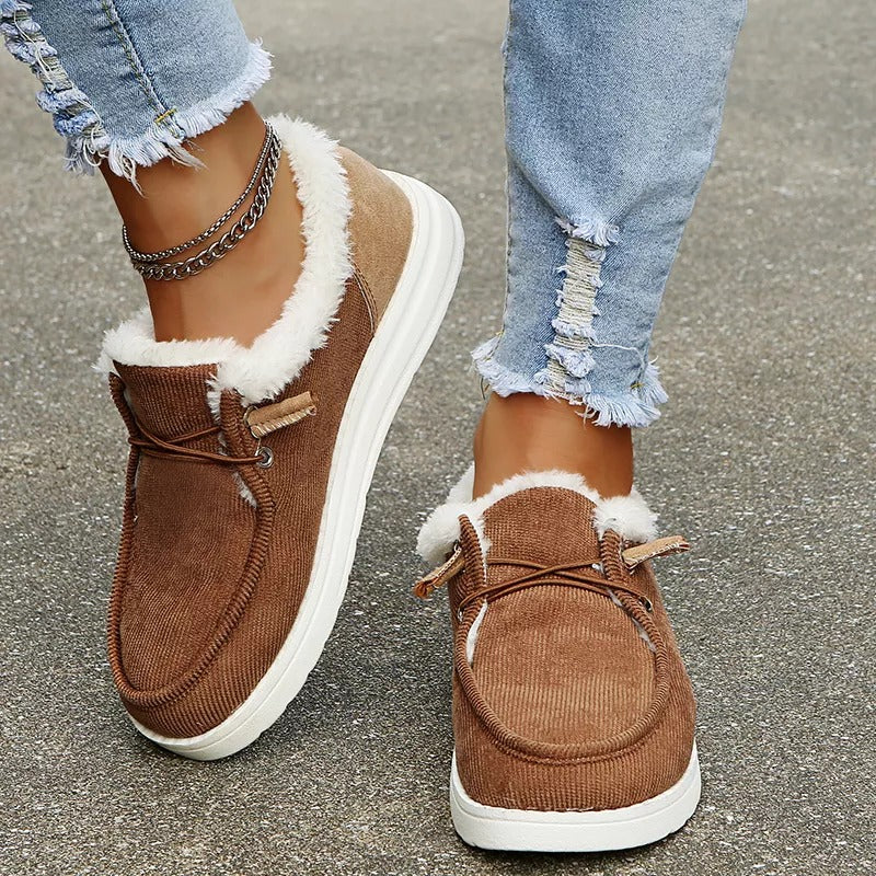 Damskie buty zimowe Slip-On z futerkiem - Maren