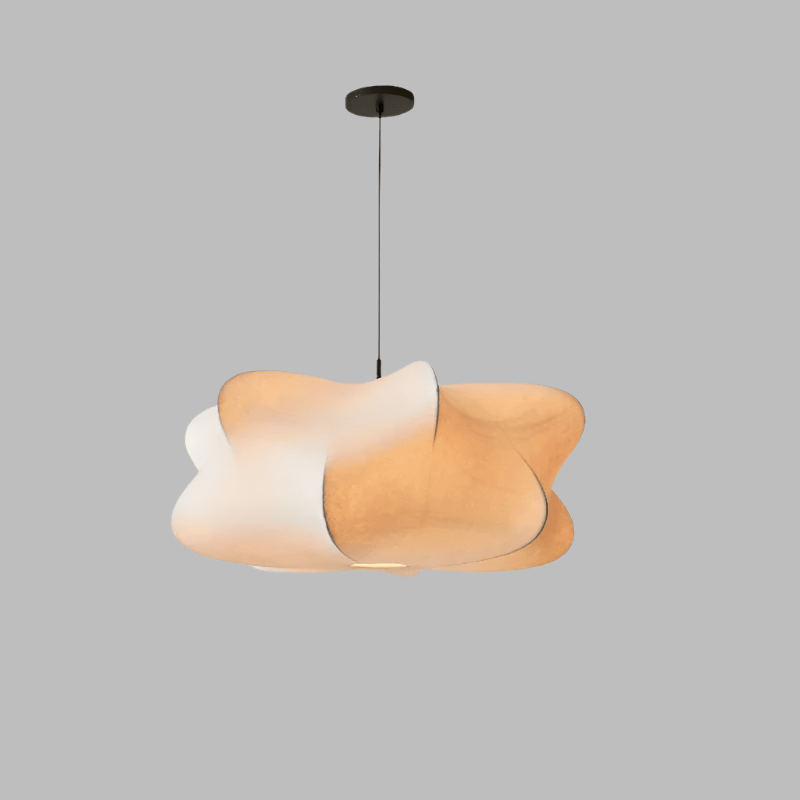 Japońska Lampa Wisząca w Stylu Wabi Sabi - Sana-Białe światło-40cm x 20cm-Trend Polska
