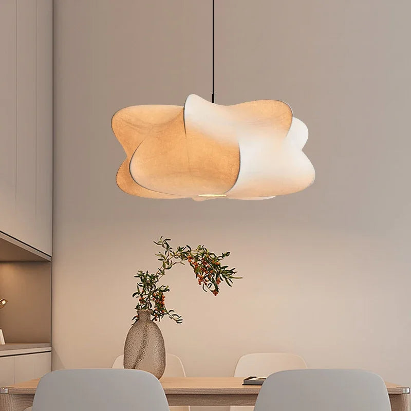 Japońska Lampa Wisząca w Stylu Wabi Sabi - Sana-Białe światło-40cm x 20cm-Trend Polska