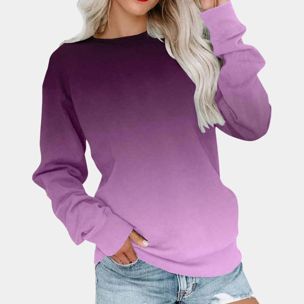 Jarra - Modny sweter w gradient dla kobiet-Fioletowy-XS-Trend Polska