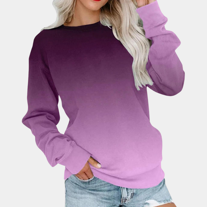 Jarra - Modny sweter w gradient dla kobiet-Fioletowy-XS-Trend Polska