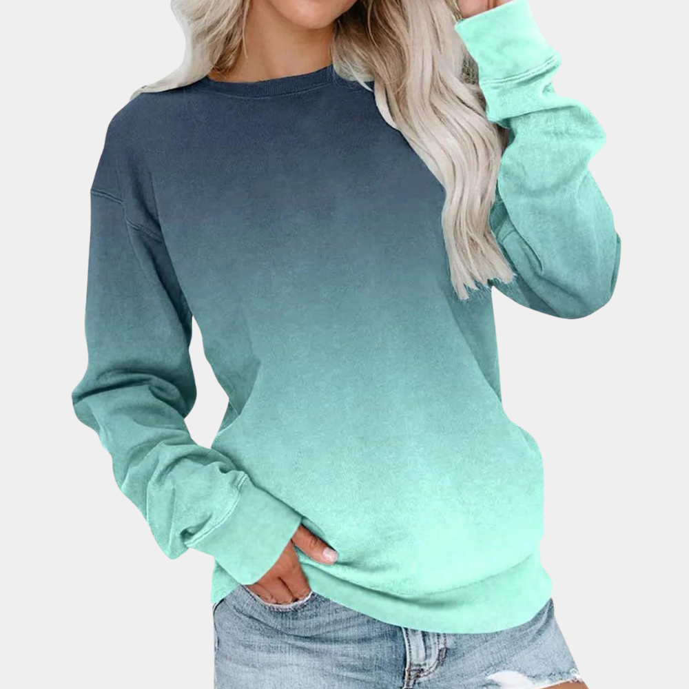 Jarra - Modny sweter w gradient dla kobiet-Zielony-XS-Trend Polska