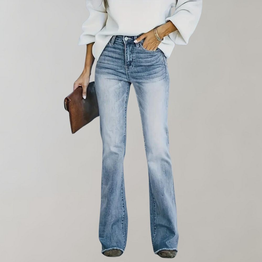 Jeansy Dzwony Vintage - Mandy-Niebo niebieskie-XS-Trend Polska