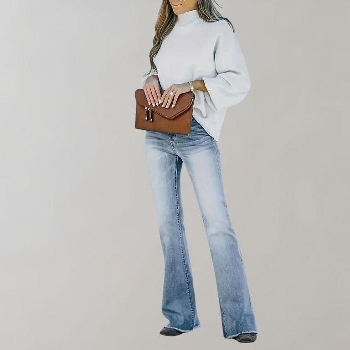 Jeansy Dzwony Vintage - Mandy-Niebo niebieskie-XS-Trend Polska