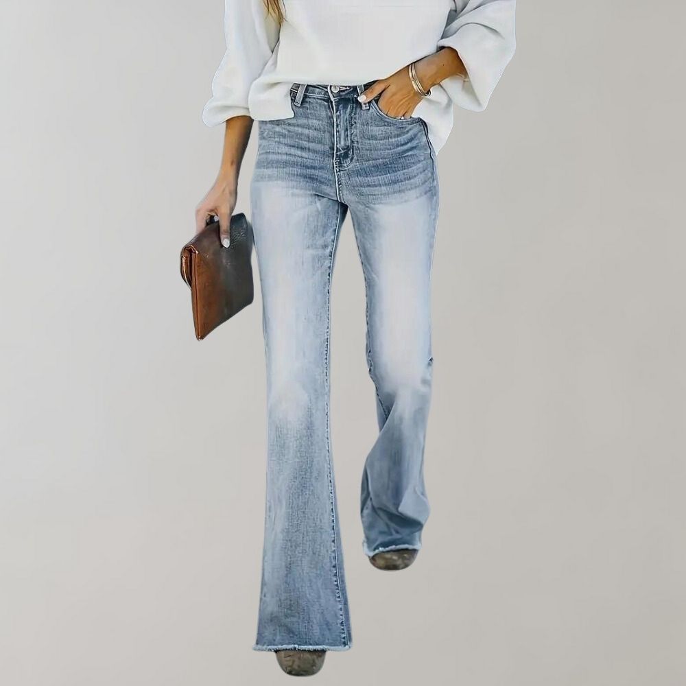 Jeansy Dzwony Vintage - Mandy-Niebo niebieskie-XS-Trend Polska