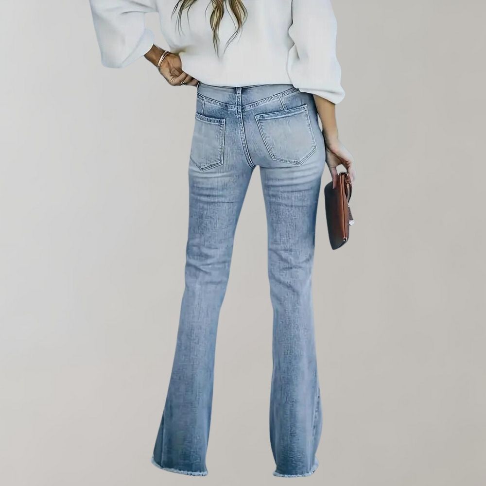 Jeansy Dzwony Vintage - Mandy-Niebo niebieskie-XS-Trend Polska