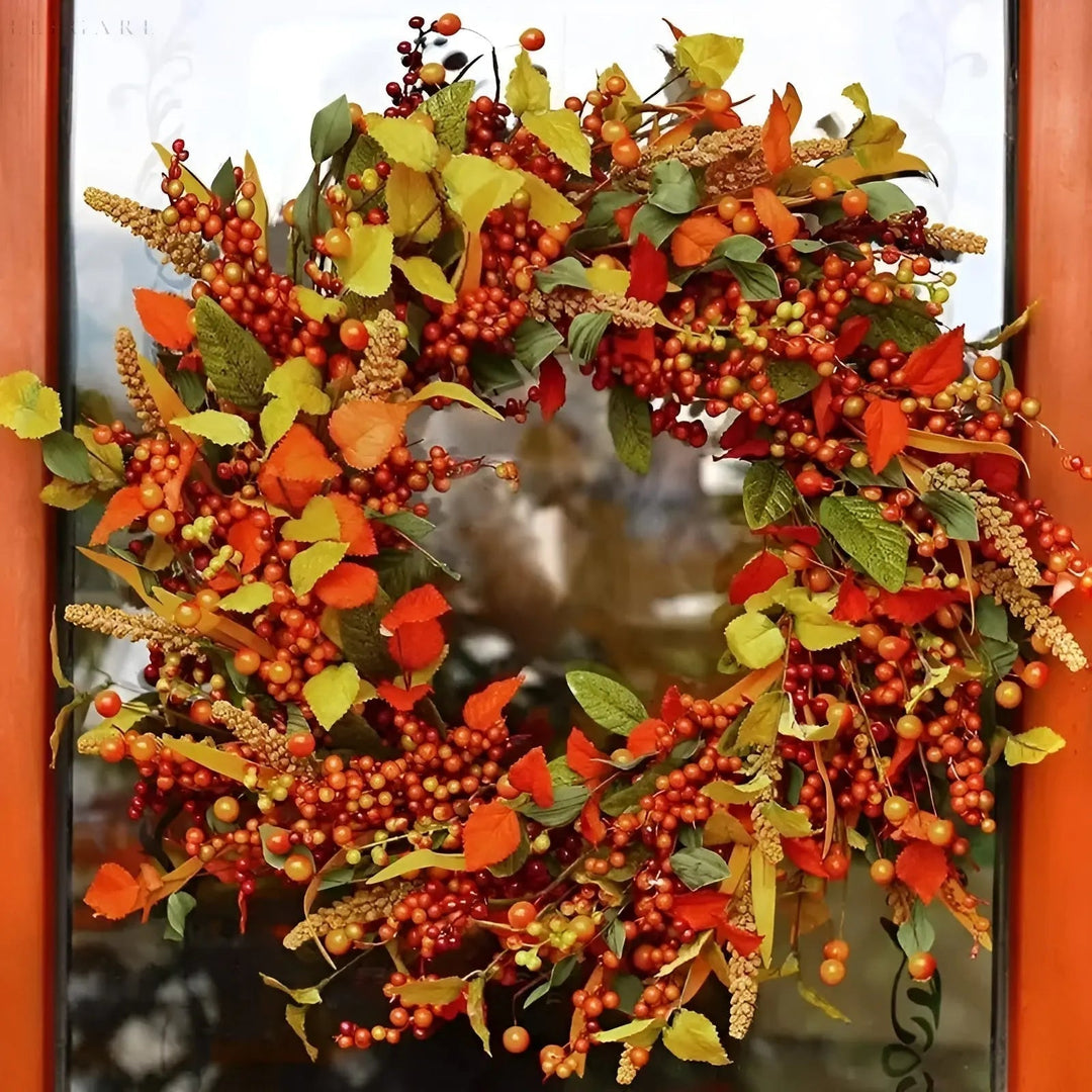 Jesienny wieniec drzwiowy - AmberLeaf-35cm-Trend Polska