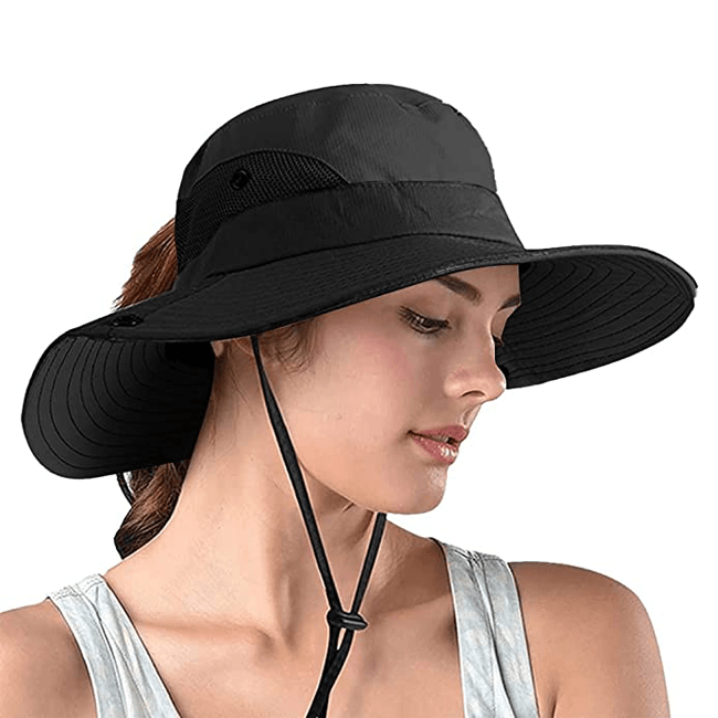Kapelusz letni UV z daszkiem – Składany kapelusz typu bucket (1 kup, 1 gratis)-Czarny-Jasnoróżowy-Trend Polska