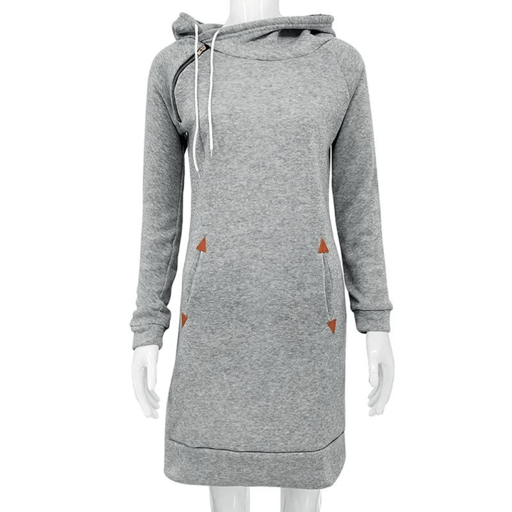 Kapuzen-Sweatkleid mit Taschen – Isabella-Czarny-S-Trend Polska