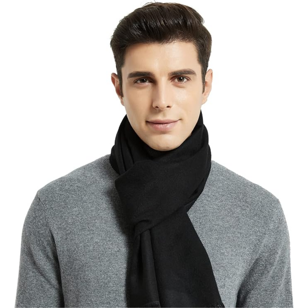 Kaszmirek zimowy szal dla mężczyzn - Ryan-Czarny/Czerwony-Trend Polska