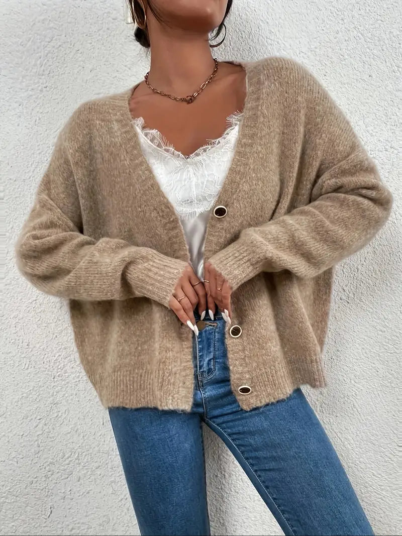 Khaki Sweter Damski - Evelyn-S-Trend Polska