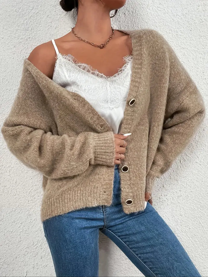 Khaki Sweter Damski - Evelyn-S-Trend Polska