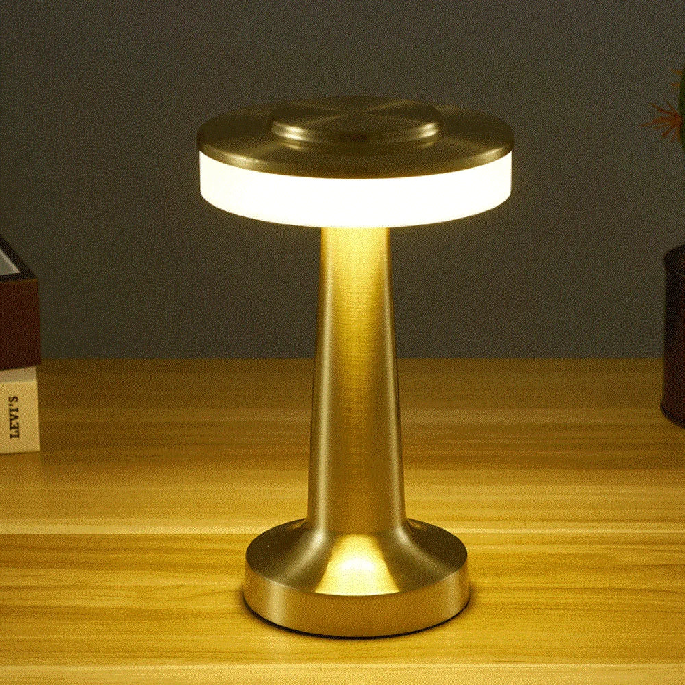 Klasyczna Bezprzewodowa Przenośna Lampa Stołowa LED - LumiCrest-Złoto-Trend Polska