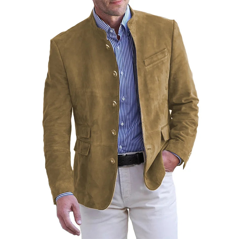 Klasyczna koszula zapinana na guziki dla mężczyzn - Magnus-Khaki-S-Trend Polska