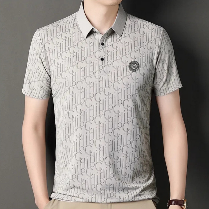 Klasyczna koszulka polo dla mężczyzn - Timo-Beżowy-S-Trend Polska