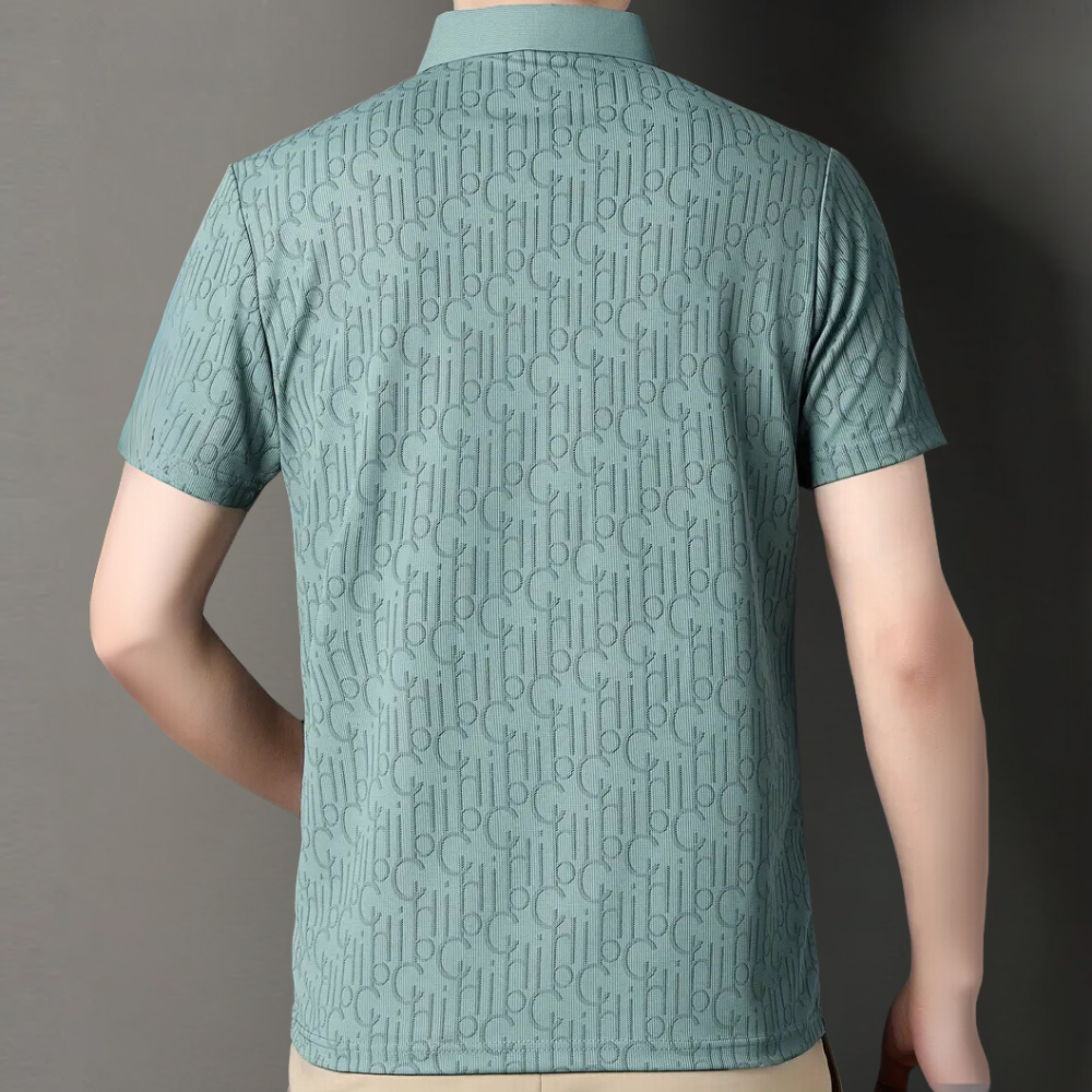 Klasyczna koszulka polo dla mężczyzn - Timo-Beżowy-S-Trend Polska