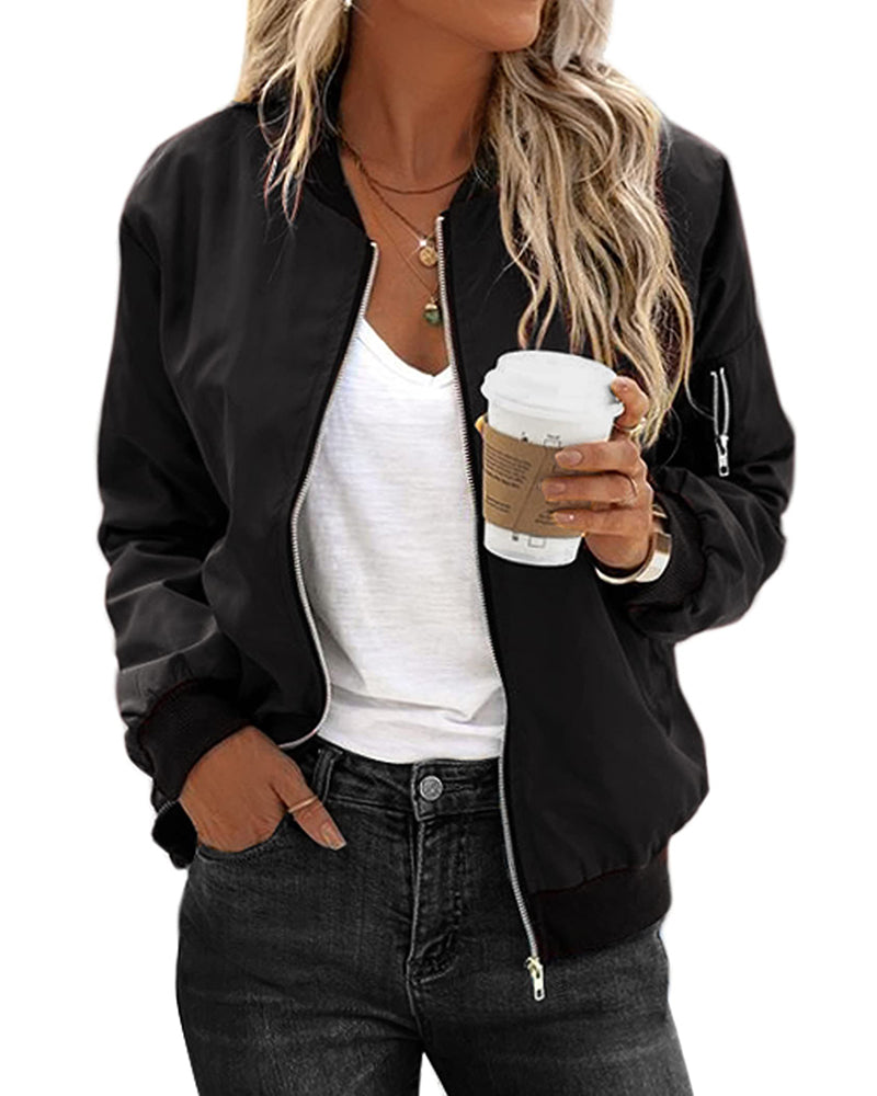 Klasyczna kurtka bomber - Felicity-Czarny-XS-Trend Polska