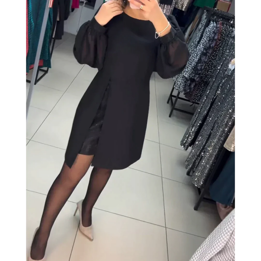 Klasyczna sukienka z długimi rękawami - Isabelle-S-Trend Polska