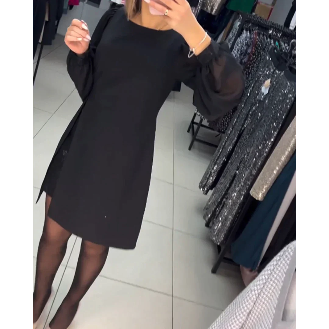 Klasyczna sukienka z długimi rękawami - Isabelle-S-Trend Polska