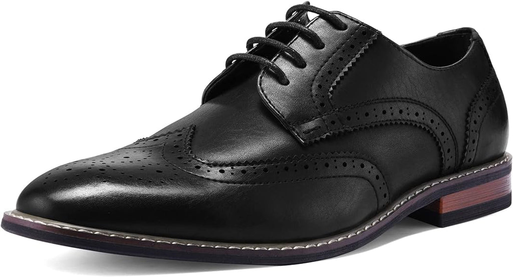 Klasyczne buty męskie Wingtip - Victor-Czarny 2-40-Trend Polska