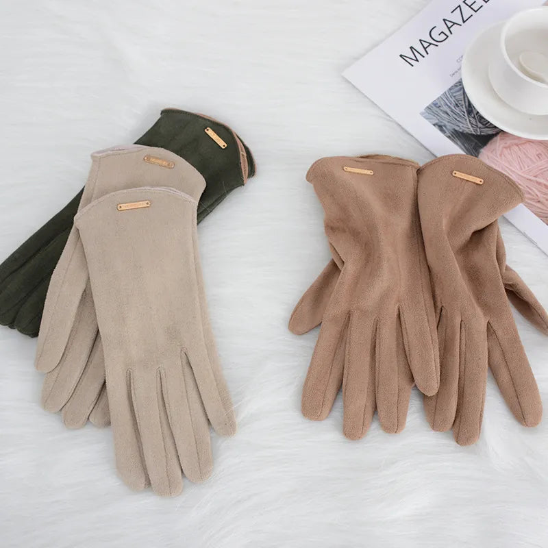 Klasyczne rękawiczki damskie Szwecja - SuaveTouch-Khaki-Trend Polska