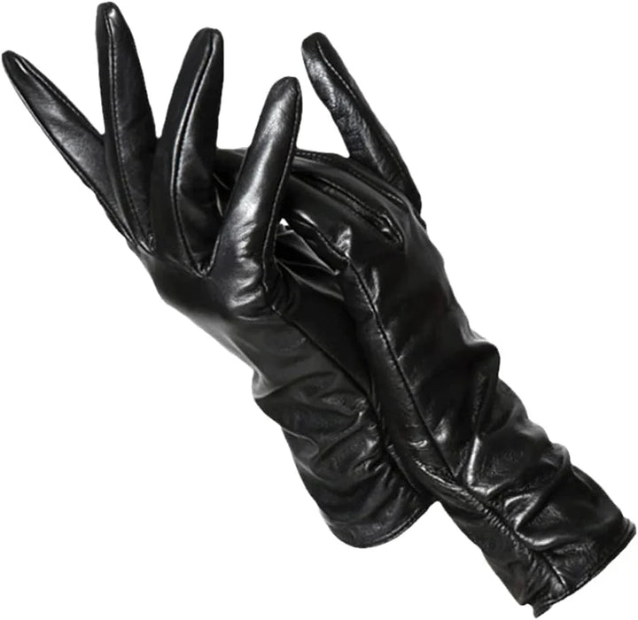 Klasyczne Skórzane Rękawiczki Damskie - LuxLeather-Czarny-S-Trend Polska