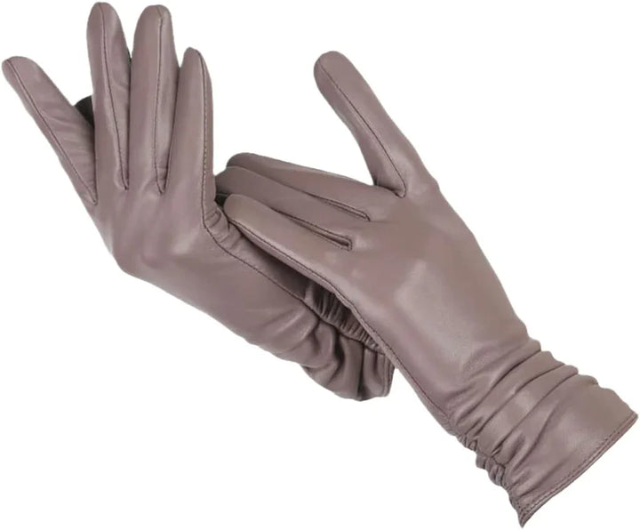 Klasyczne Skórzane Rękawiczki Damskie - LuxLeather-Jasny brązowy-S-Trend Polska