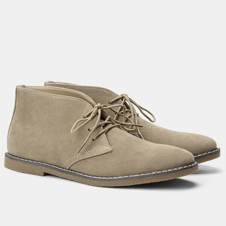 Klasyczne vintage buty męskie - Tobias-Suède Khaki-39-Trend Polska