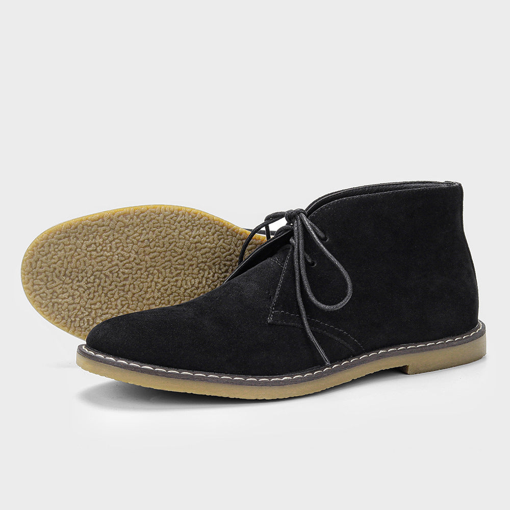 Klasyczne vintage buty męskie - Tobias-Zamsz Czarny-39-Trend Polska