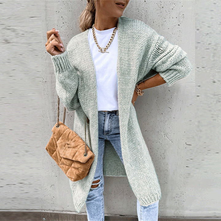 Klasyczny sweter damski - Camile-Szary-S-Trend Polska