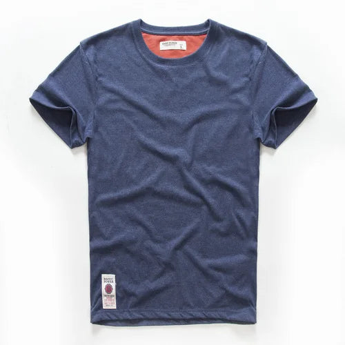 Klasyczny t-shirt bawełniany o ponadczasowym wyglądzie – Victor-ciemnoniebieski-XS-Trend Polska