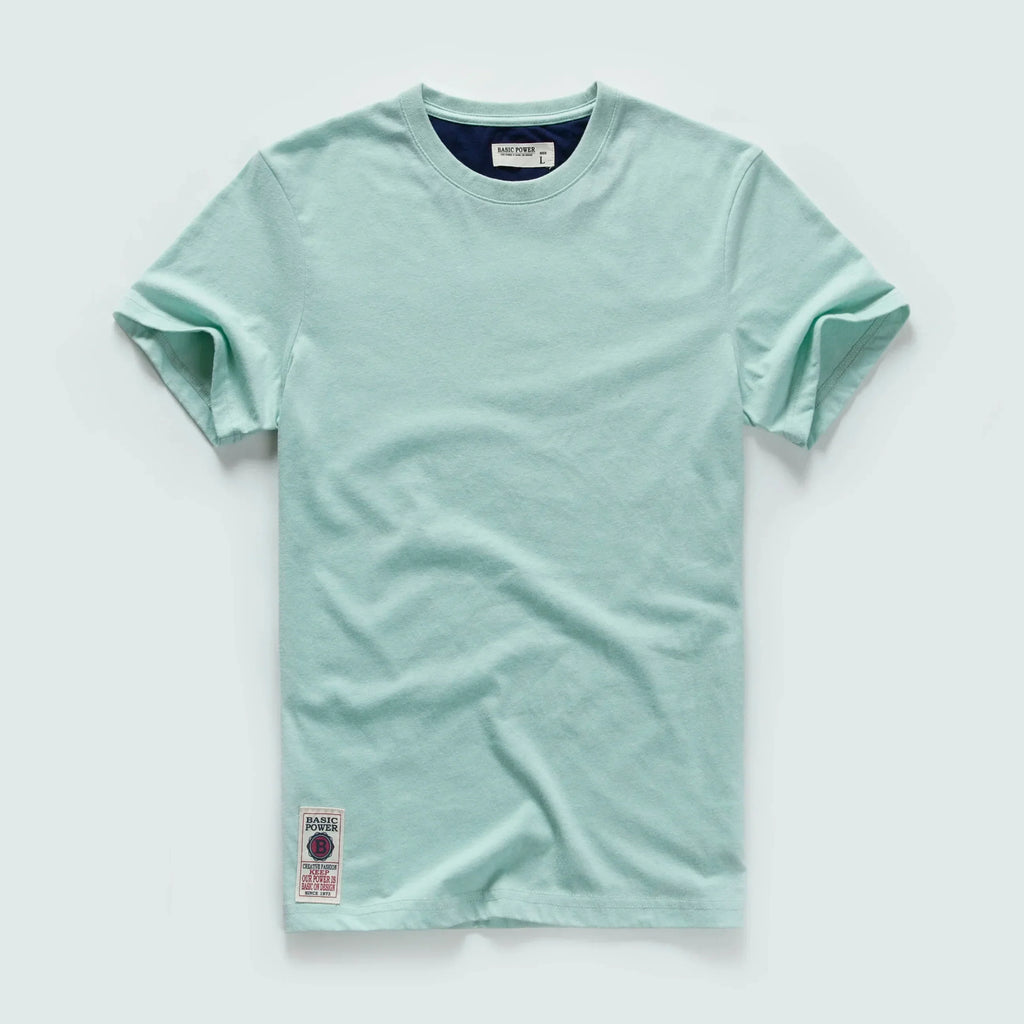 Klasyczny t-shirt bawełniany o ponadczasowym wyglądzie – Victor-Jasnozielony-XS-Trend Polska