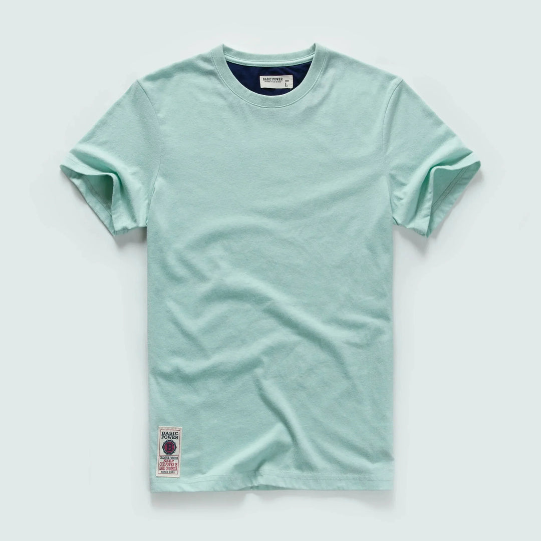 Klasyczny t-shirt bawełniany o ponadczasowym wyglądzie – Victor-Jasnozielony-XS-Trend Polska