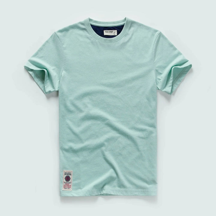 Klasyczny t-shirt bawełniany o ponadczasowym wyglądzie – Victor-Jasnozielony-XS-Trend Polska