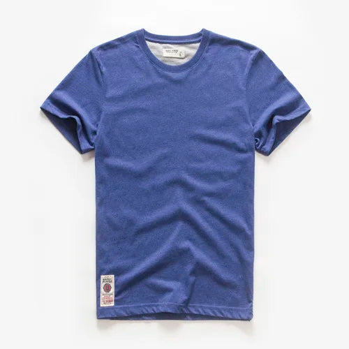 Klasyczny t-shirt bawełniany o ponadczasowym wyglądzie – Victor-Niebieski-XS-Trend Polska