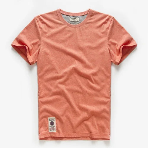 Klasyczny t-shirt bawełniany o ponadczasowym wyglądzie – Victor-Pomarańcza-XS-Trend Polska