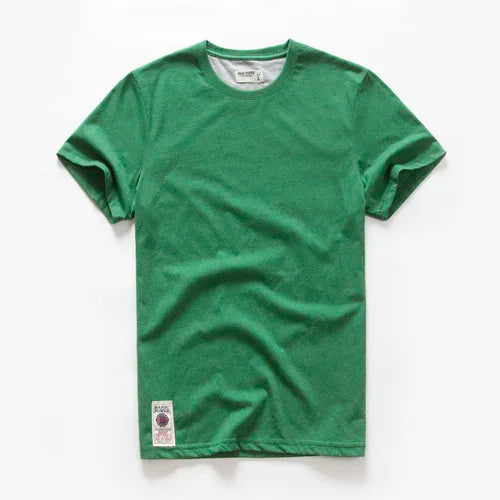 Klasyczny t-shirt bawełniany o ponadczasowym wyglądzie – Victor-Zielony-XS-Trend Polska