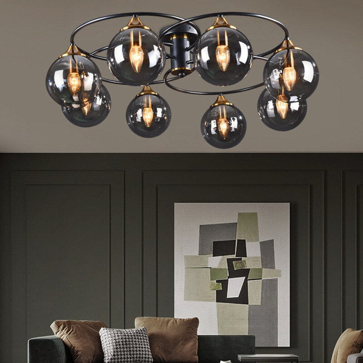 Klaszyczna lampa sufitowa LED - LumiAura-Szary dymny-Ciepłowit-8-Trend Polska